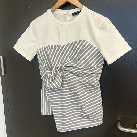 MO&Co M NWT cotton zippered blouse/shirt ultra lux! Fits slightly smaller than M - Picture 2 of 13